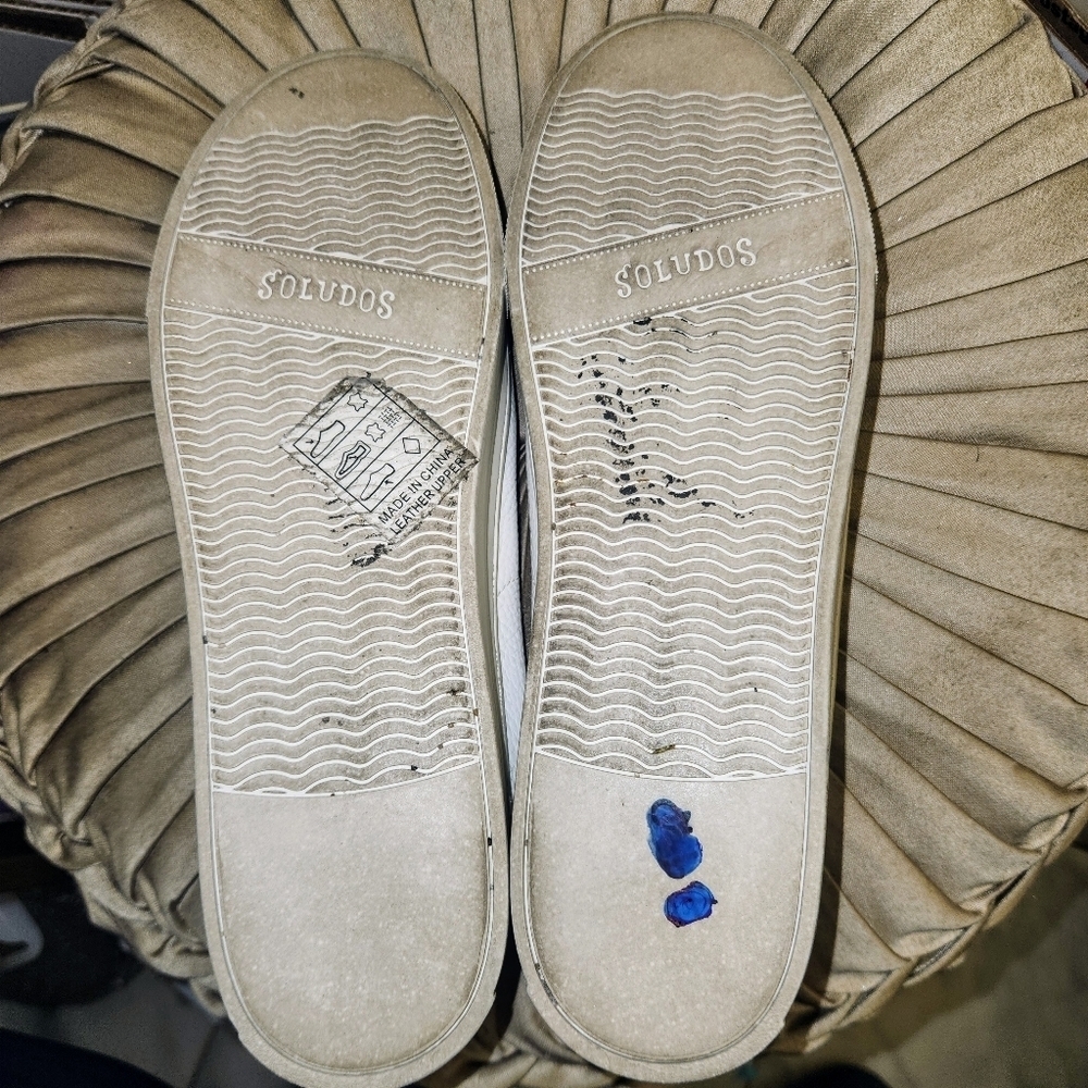SOLUDOS Ibiza White Leather Platform Sneakers In Oasis White Size 9.5 - Picture 9 of 16